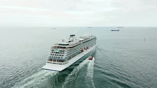 Large Cruise Ship Sailing on the Baltic Sea
