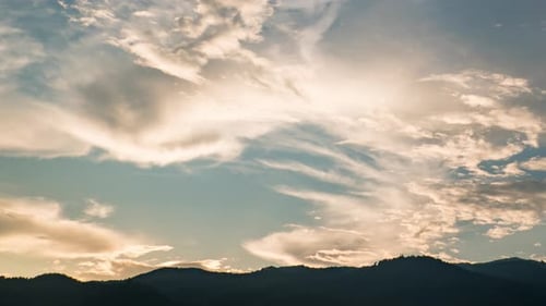 Twilight and dawn sky with cumulus cloud time lapse in an evening 4k footage.
