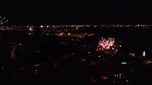 New Year, Diwali Fireworks Aerial View