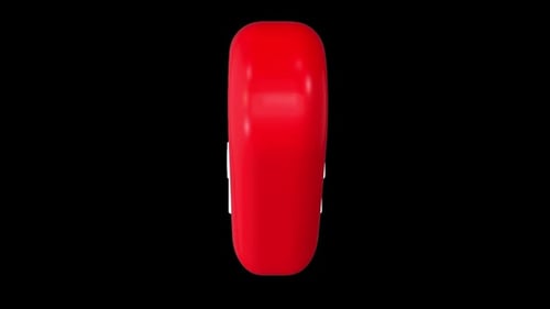 3D Red Heart with White Cross Rotating for Health and Medical