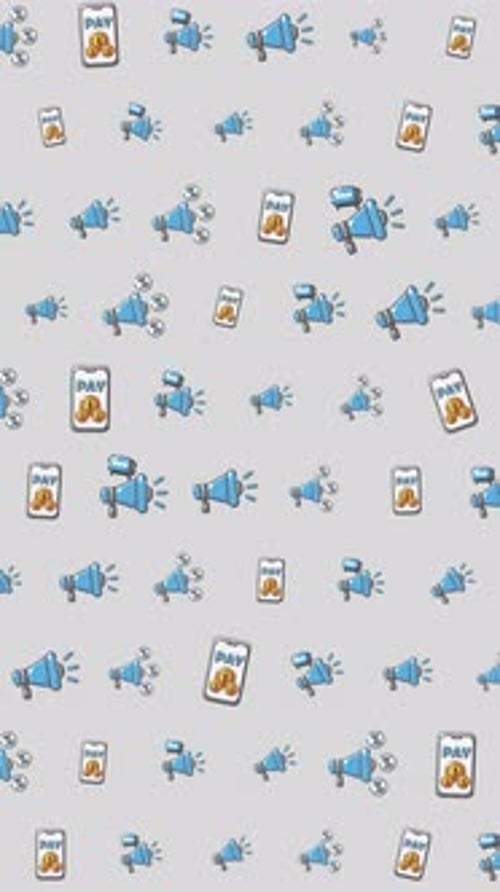Animated Corporate Finance and Promotion Icons Seamless Pattern