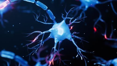 Biology nerve cell with biomedicine concept