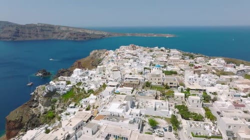 Aerial view of Oia, Santorini, Greece