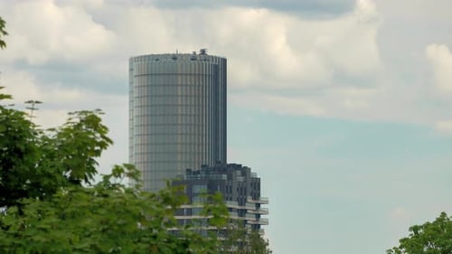 Beautiful timelapse of Riga city skyline with skyscrapers