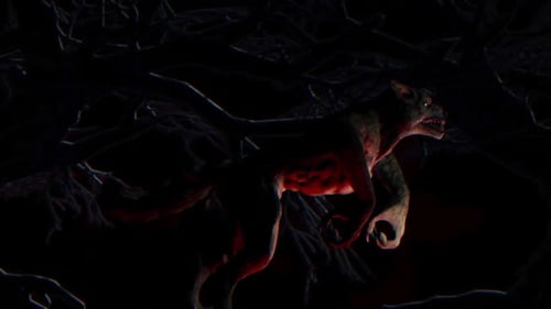 Halloween visual with a werewolf in Forest Run