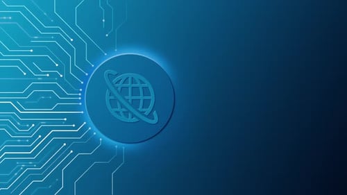 Internet Scanning On Circuit Board Cyber Security Technology Concept