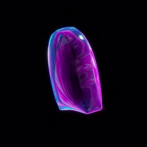 Abstract Fluid Morphing Shape with Neon Glow