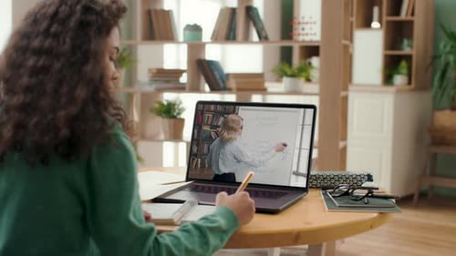 Online Education of University Student Using Laptop at Home Classroom. Remote Study