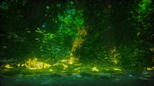 Beautiful Green Moss on the Floor in the Forest