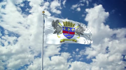 Realistic Waving Flag with Coat of Arms Animation