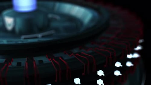 Futuristic Abstract Rotating Gear Mechanism Motion Background