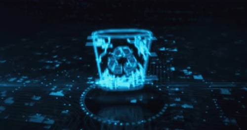 Trash and delete bin symbol cyber concept