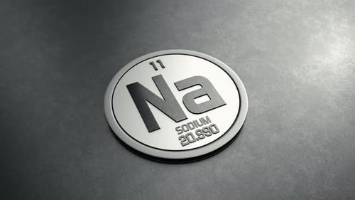 3D Sodium Element Periodic Table Coin Animation