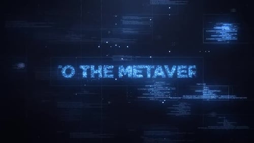 Into The Metaverse Word On Dynamic Technology Background