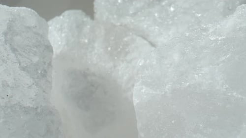 Himalayan fine white salt up close with a mesmerizing macro video shot.