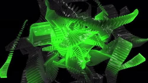 Green Crystal Geometry Background 4K