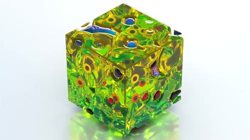 Grüner Metaball 3D Cube 30