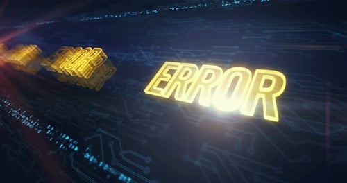 Error warning symbols loop cyber loop concept