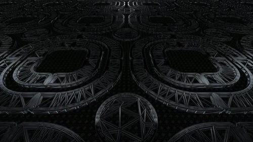 Background with Motion over Black Wireframes of Figures, Exclusive, 3D Render, Shapes, Reflection