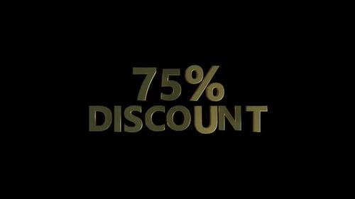 3D Gold Discount Text Reveal Animation