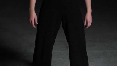 Energetic Young Woman Choreographer Performing in Studio