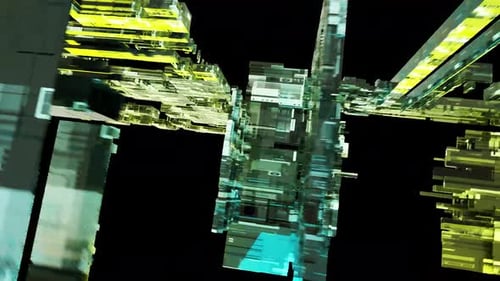 Futuristic Digital Circuit Board Flythrough Animation