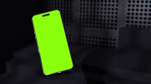Mobile Phone Green Screen with Images