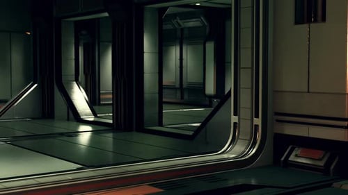 Futuristic Spaceship Interior Walkthrough Animation