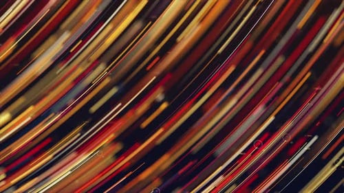 Nano Sammlung: Animiertes Loop-Übergangselement mit mehrfarbigen, verschwommenen Linien, die sich auf dem Bildschirm drehen