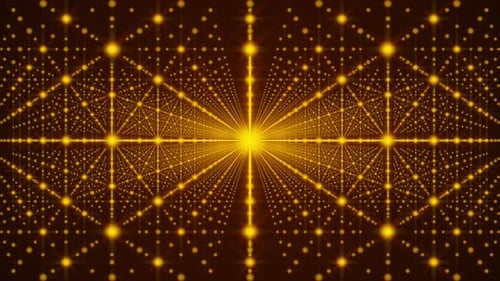 Abstract Golden Dots Starlight Glowing Minimal Halftone Plexus Form Pattern Background 4k Loop