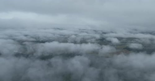 Aerial View of Foggy Landscape
