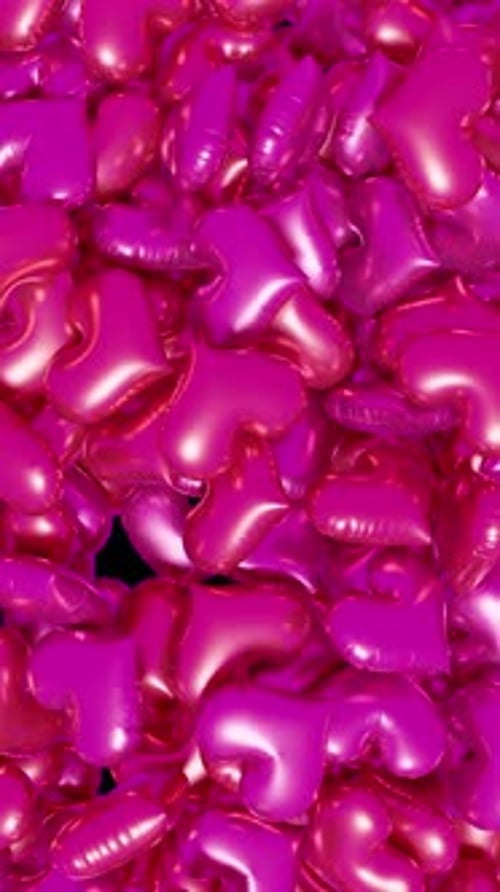 Animated Pink Heart Balloons Transition for Celebrations