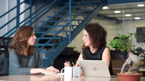 Female entrepreneurs over 50 working together in an office