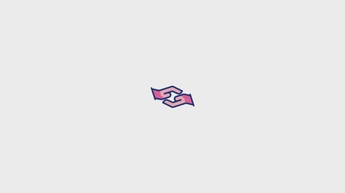 Animated Flat Design Hands Connecting Icon