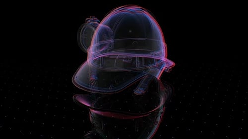 3D hologram miner's helmet