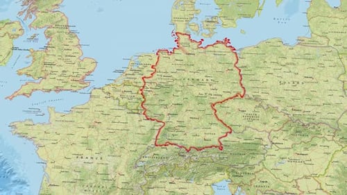 Germany Map Zoom In Animation for Travel and Business