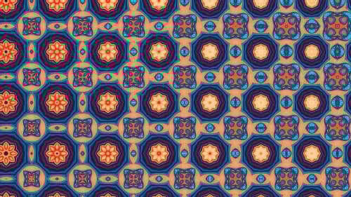 Vibrant Kaleidoscope Decorative Patterns Morphing Background Animation