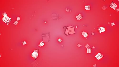 Christmas festive bright New Year background from gift boxes glowing winter