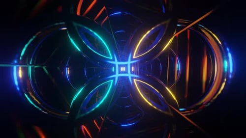 Radiant and Otherworldly VJ Background Featuring Flashing Colors Scifi Elements and a Psychedelic