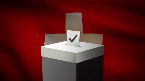 Casting Vote Into The Ballot Box During Switzerland Election