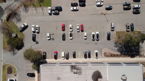 Top View Tesla Electric Cars are Charged in a Parking Lot in Dartmouth Canada