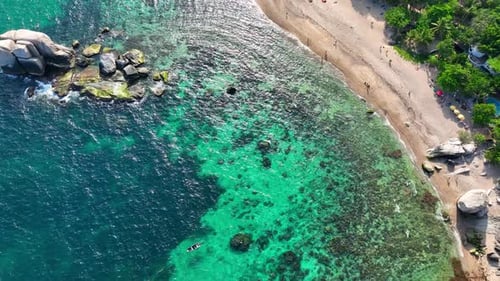 Amazing tropical island from an aerial view. 4K.
