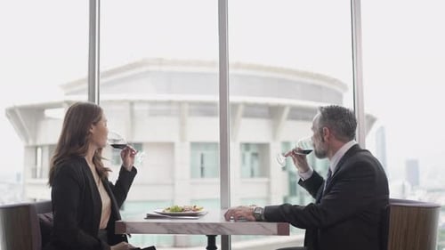 Businessperson take a meal at the hotel.