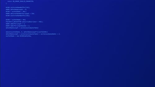 Programming Code Running Down on Computer Screen