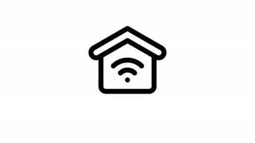 Animated Smart Home Connectivity Network Line Icon