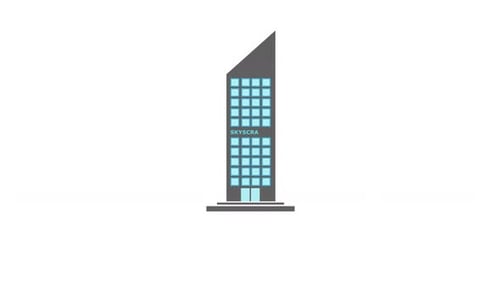 Animationsvideo zum Skyscraper-Symbolsymbol