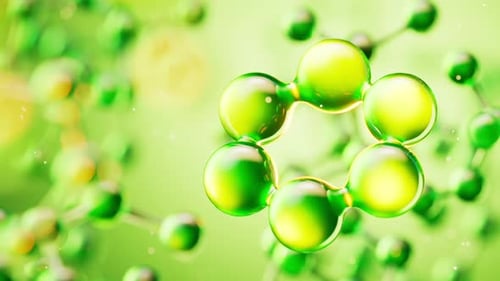 Transparent green molecules background