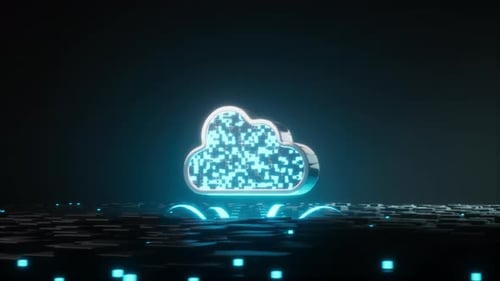 Futuristic Cloud Data Transfer Connection Animation