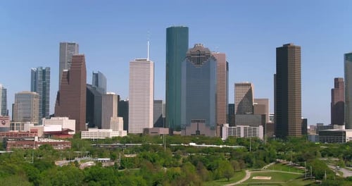Downtown Houston Texas Skyline on Sunny Day