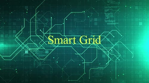 Animated Smart Grid Technology Network Background